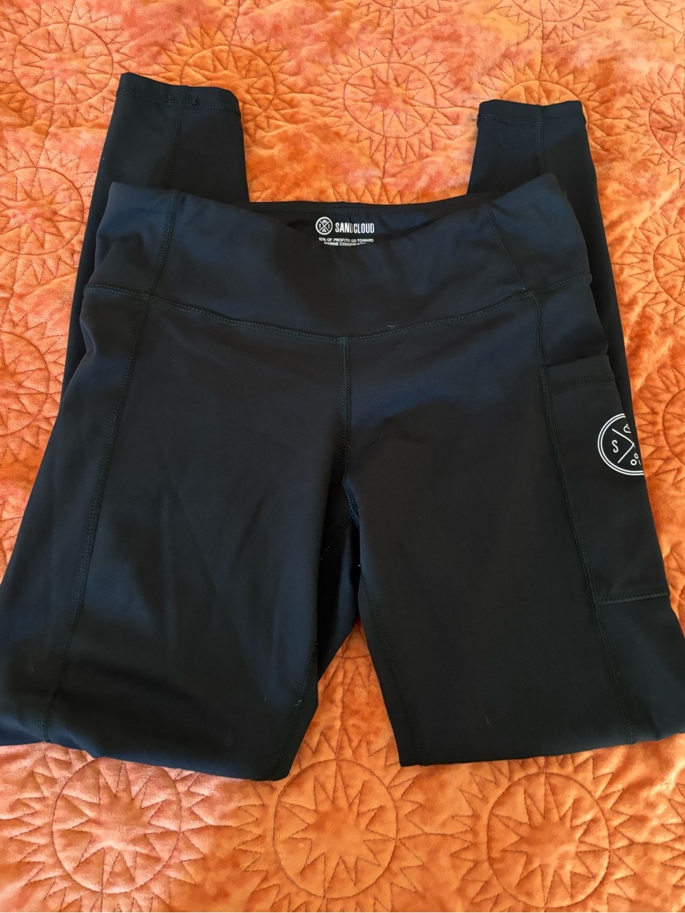 Sand Cloud Women's Black High-Waist Active Leggings with Pocket